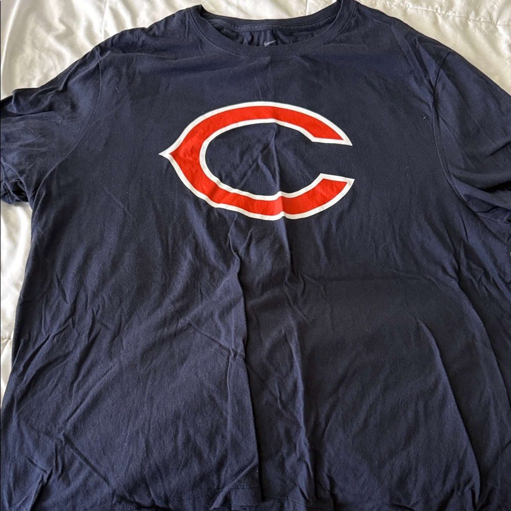 Men's Navy Blue T-Shirt with Red Logo